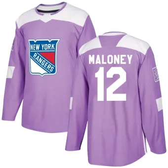 Men's Don Maloney New York Rangers Fights Cancer Practice Jersey - Purple Authentic