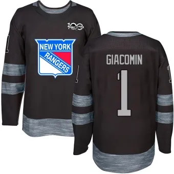 Men's Eddie Giacomin New York Rangers 1917-2017 100th Anniversary Jersey - Black Authentic