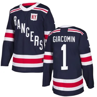 Men's Eddie Giacomin New York Rangers 2018 Winter Classic Home Jersey - Navy Blue Authentic