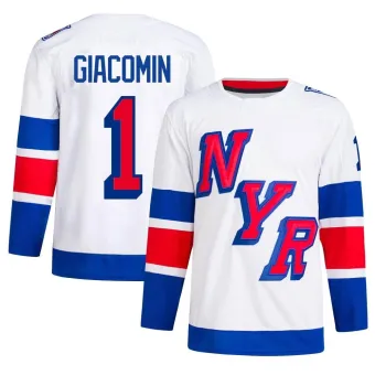 Men's Eddie Giacomin New York Rangers 2024 Stadium Series Primegreen Jersey - White Authentic