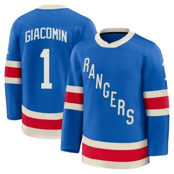 Men's Eddie Giacomin New York Rangers Centennial Jersey - Blue Premium