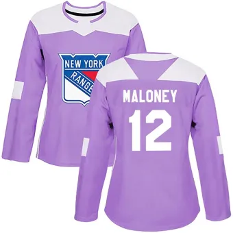 Women's Don Maloney New York Rangers Fights Cancer Practice Jersey - Purple Authentic