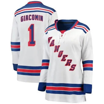 Women's Eddie Giacomin New York Rangers Away Jersey - White Breakaway