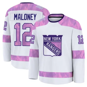 Youth Don Maloney New York Rangers 2024 Hockey Fights Cancer Practice Jersey - White Premium