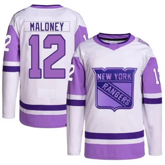 Youth Don Maloney New York Rangers Hockey Fights Cancer Primegreen Jersey - White/Purple Authentic